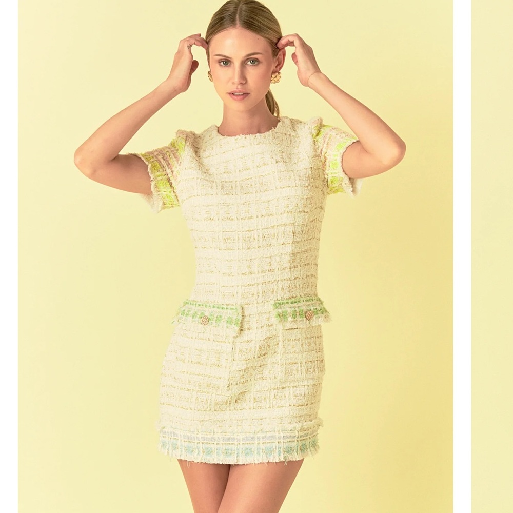 Endless Rose Cream and Yellow Mini Dress